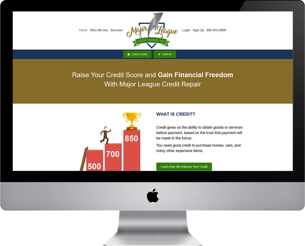 Major League Credit Repair website