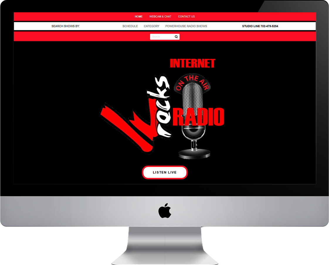 LV Rocks Online Radio web design by Pretty Pages in Aurora, CO
